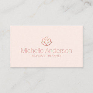Rose Goldlotus Blume Minimalistisches Lichtrosa Visitenkarte