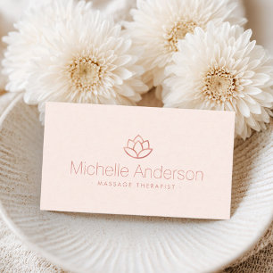 Rose Goldlotus Blume Minimalistisches Lichtrosa Visitenkarte