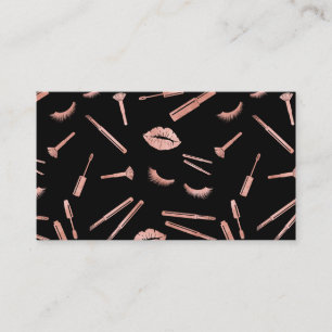 Rose Goldmakeut Künstler Lashes Lippen Lippenstift Visitenkarte