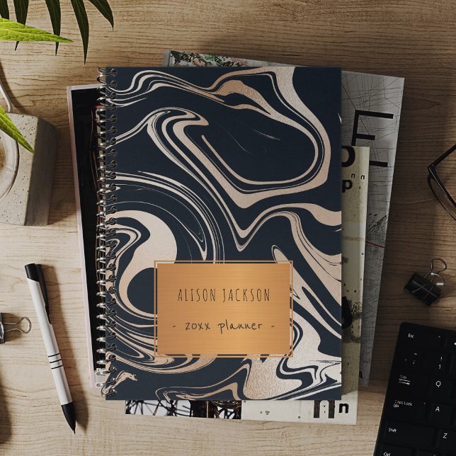 Rose Goldmarmor mit Kupferetikett Planer (Von Creator hochgeladen)