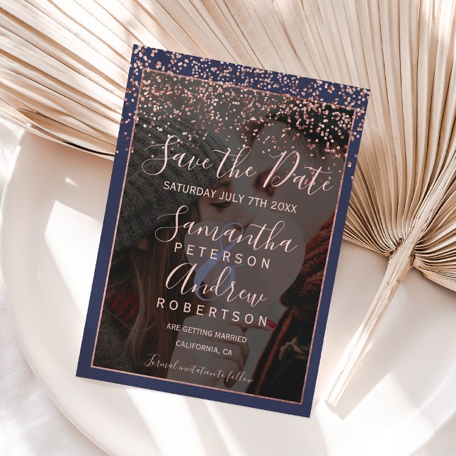 Rose Goldmedaille Blau-Foto Hochzeit Save The Date (Von Creator hochgeladen)