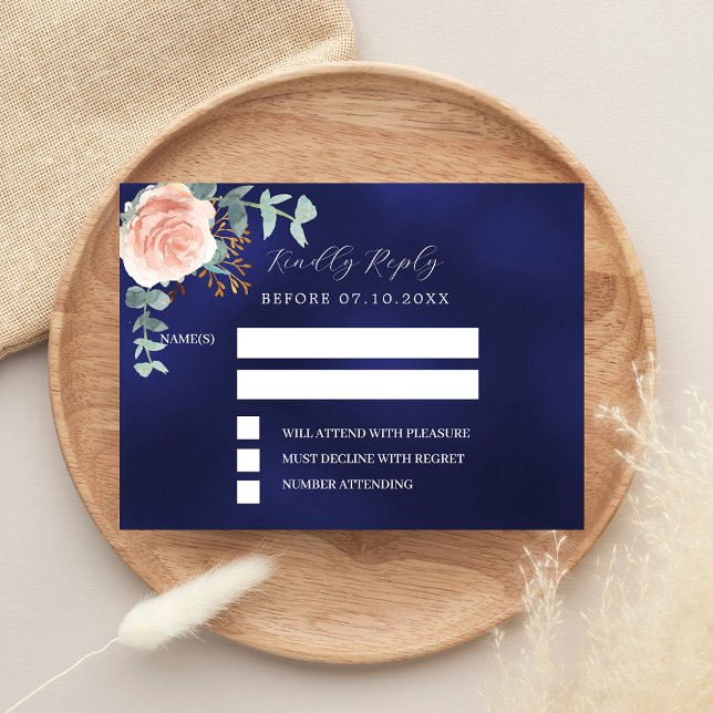 Rose Goldmedaille Blütenblume Hochzeitsreaktion UA RSVP Karte (Von Creator hochgeladen)