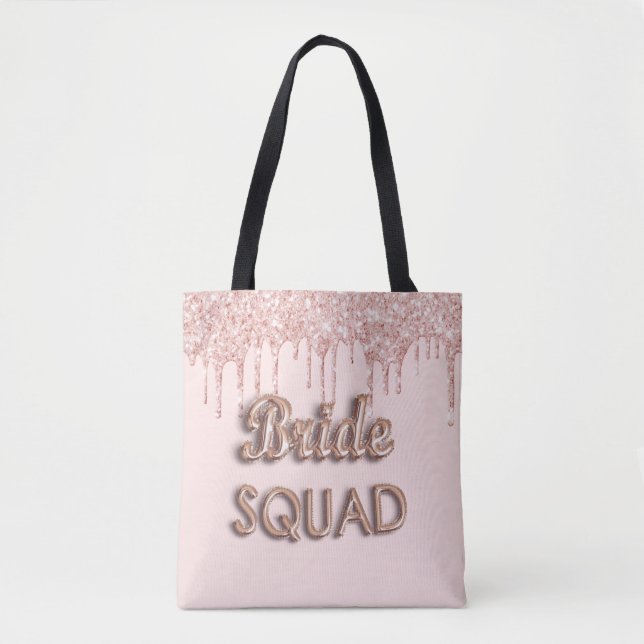 Rose Goldmedaille Rosa Glitzer Bachelotette Tasche (Vorderseite)