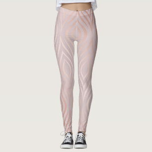Rose Goldpfauenfedern, Vintag Leggings