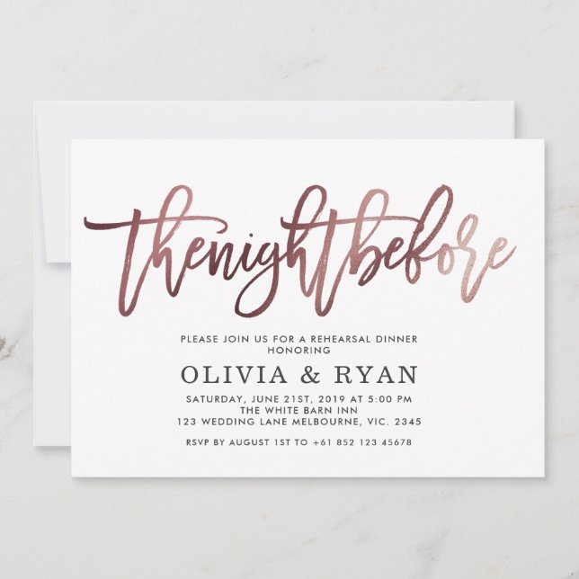 Rose goldschwarz am Abend vor Einladung (Vorderseite)