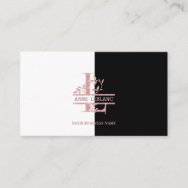 Rose Goldsplit Custom Monogram Letter L N N O P Visitenkarte
