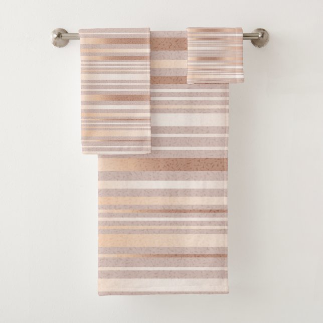 Rose Goldstreifen Badhandtuch Set (Insitu)