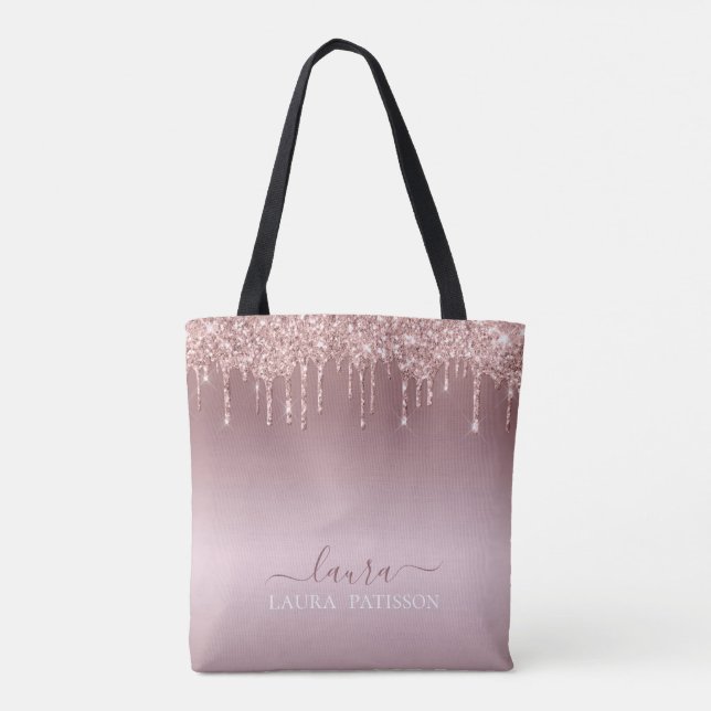 Rose Goldtropfen mit Logo Tasche (Rückseite)