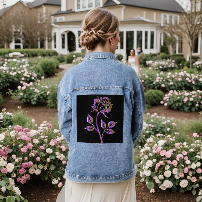 ROSE GOTHIC PINK Denim Jean Jacket Jeansjacke (Hochzeit Rückseite)