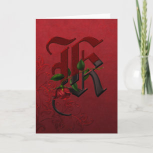Rose gothique Monogramme K