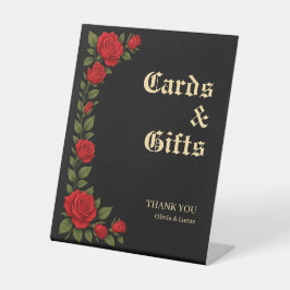 Rose Gotische Hochzeitskarte und Geschenke Untersc Sockelschild