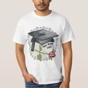 Rose Graduation Cap Custom T - Shirt