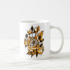 Rose, grafische Blumenkunst, blühende Blume der Ro Kaffeetasse