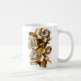 Rose, grafische Blumenkunst, blühende Blume der Ro Kaffeetasse