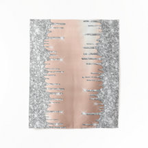 Rose Grau Silver Tropfen Fensterdekor Medium
