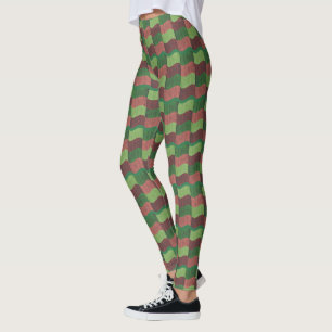 "Rose & Green Flag Shape Print" Yoga-Leggings Leggings