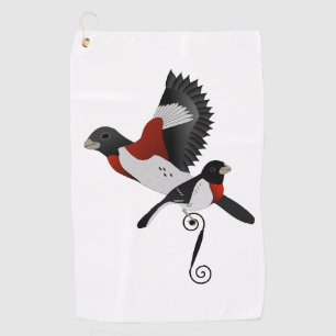 Rose Grosbeak Kardinal Bird gezüchtet Golfhandtuch