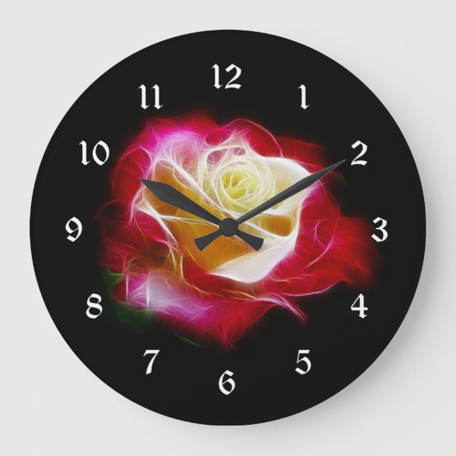 Rose Große Wanduhr (Vorderseite)