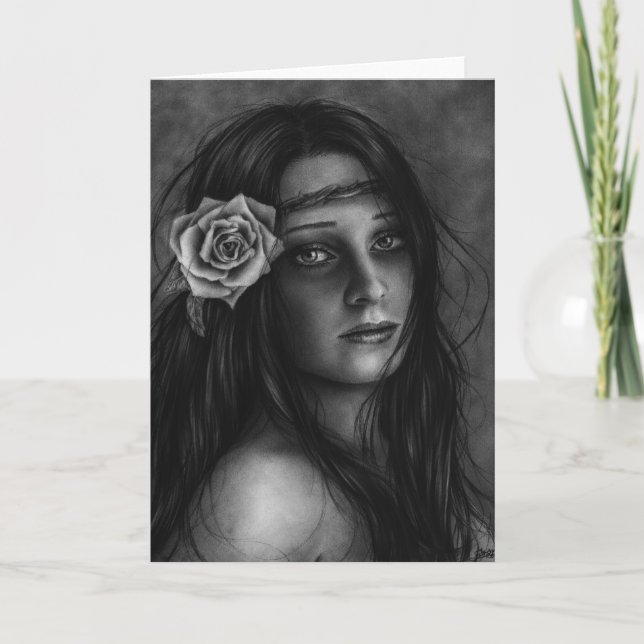 Rose-Grußkarte Karte (Vorderseite)
