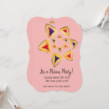 Rosé Hamantaschen Star Purim Party Einladungen