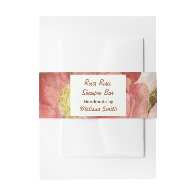Rose Handgemachte Shampoo Bar Soap Band Wrap (Vorderseite Beispiel)