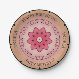 Rose Happy Birthday Pappteller