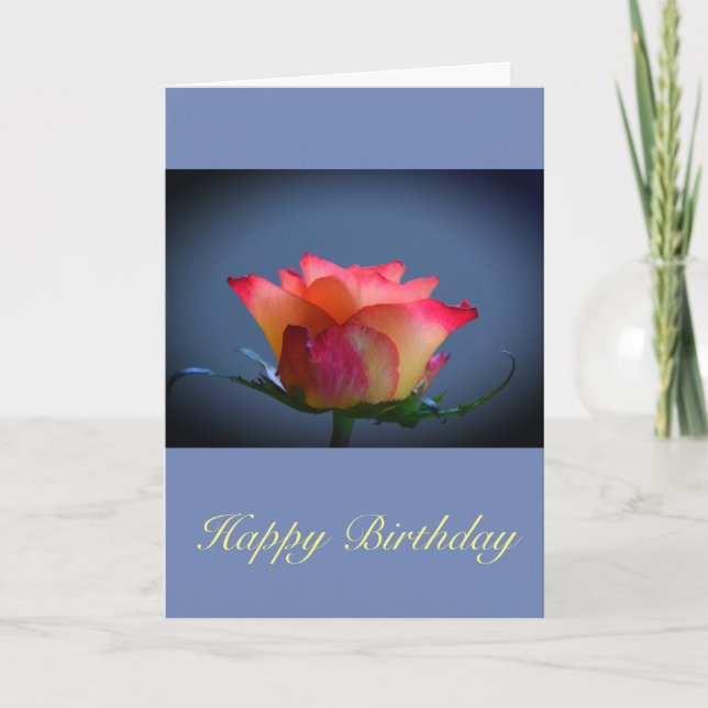 Rose Happy Birthday Personalizable Card Karte (Vorderseite)