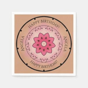 Rose Happy Birthday Serviette