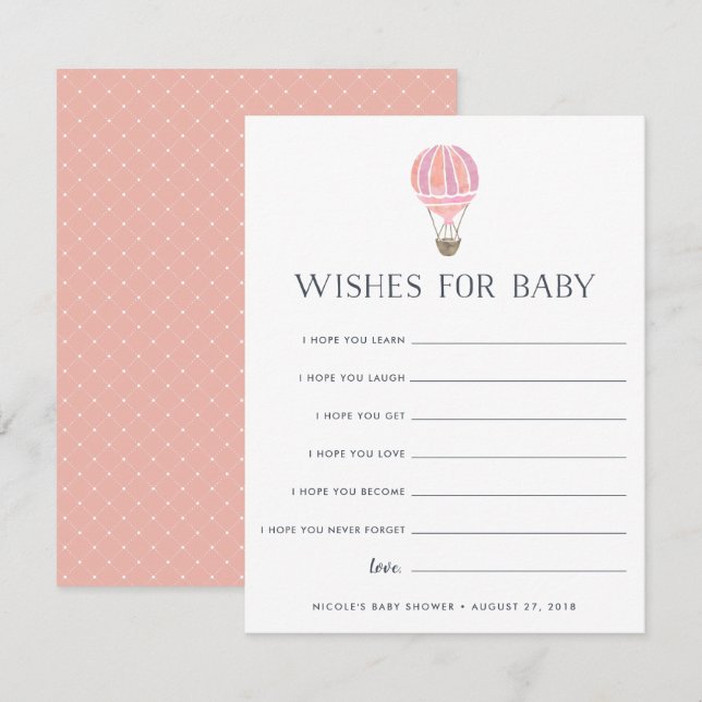 Rose | Haut dans la carte de souhaits du Baby show (Devant / Derrière)