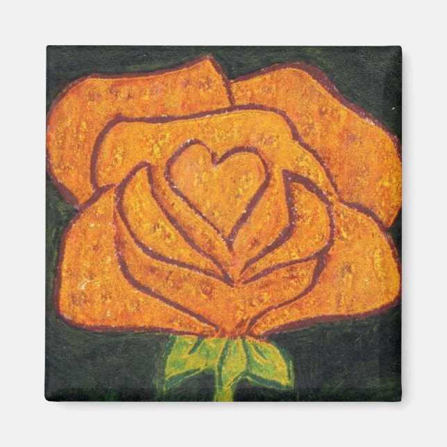 "Rose Heart #2" Blumenmagnet Magnet (Vorne)