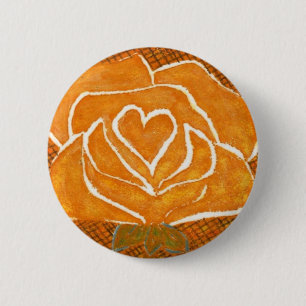 "Rose Heart #3" - Blumenschaltfläche Button