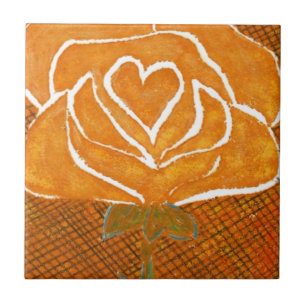 "Rose Heart #3" Kitchen Garden Keramik Tile Fliese