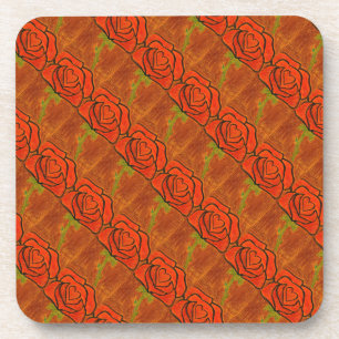 "Rose Heart #6 Tiled Pattern" Blumenmuster Unterse Untersetzer