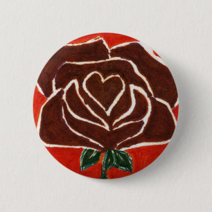 "Rose Heart #7" - Blumenschaltfläche Button