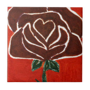 "Rose Heart #7" Kitchen Garden Keramik Tile Fliese
