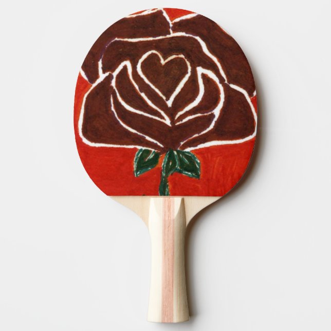 "Rose Heart #7" Ping Pong Paddle Tischtennis Schläger (Rückseite)