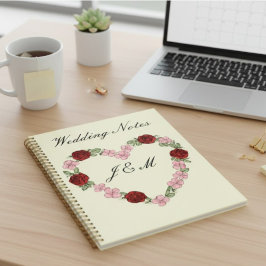 Rose Heart Wedding Planner Notebook - Cream Notizbuch