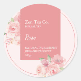Rose Herbal Tea Business Label Runder Aufkleber