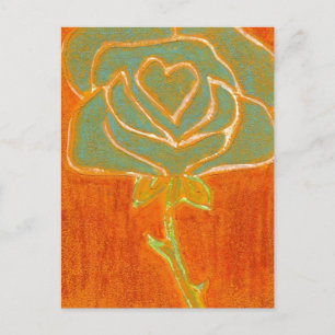 "Rose Herz #4" Blumenpostkarte Postkarte