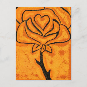 "Rose Herz #5" Blumenpostkarte Postkarte