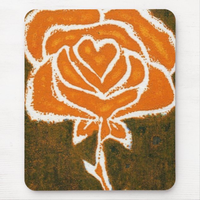 "Rose Herz #8" Blumenmousepad Mousepad (Vorne)