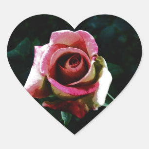 Rose Herz-Aufkleber