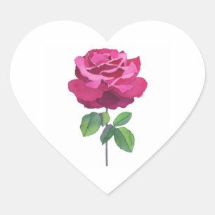 Rose Herz-Aufkleber