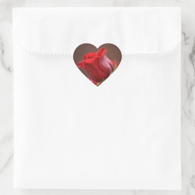 Rose Herz-Aufkleber (Tasche)