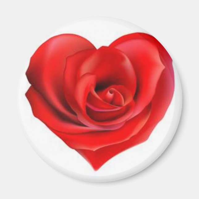 Rose Herz der Liebe Magnet (Vorne)