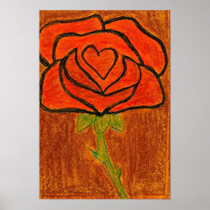 Rose Herz Nr. 6 Kunstdruckerei Poster