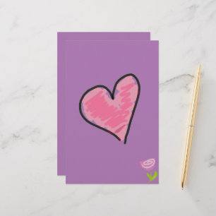 Rose-Herz-Stationär Briefpapier