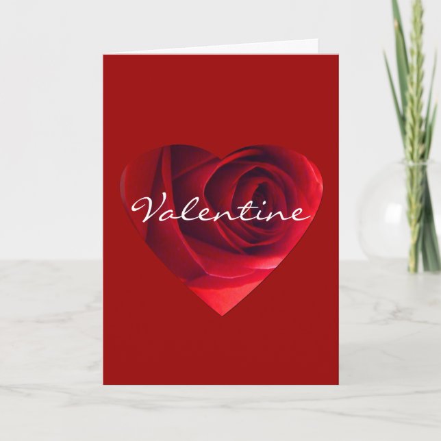 Rose Herz Valentine Feiertagskarte (Vorderseite)