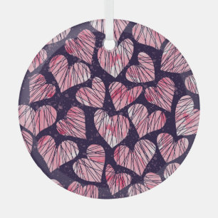 Rose Herz: Wasserfarben nahtlos. Ornament Aus Glas