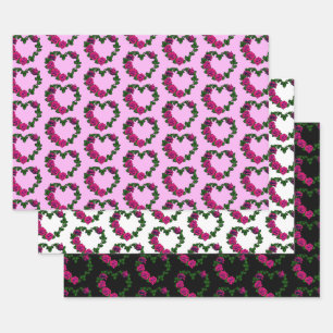 Rose Herzkleider Sammlung Geschenkpapier Set